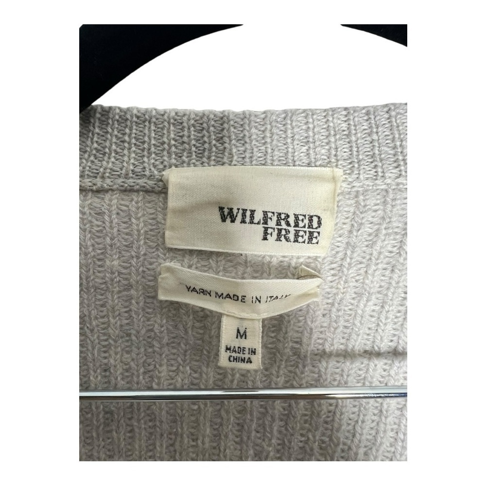 Wilfred Free Light Gray Knit wrap shirt - casual top - Size M - Picture 3 of 5